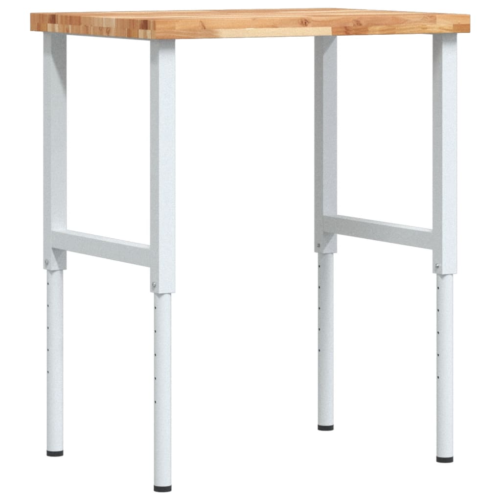 Werkbank rechthoekig 80x60x(73-99,5) cm massief acaciahout
