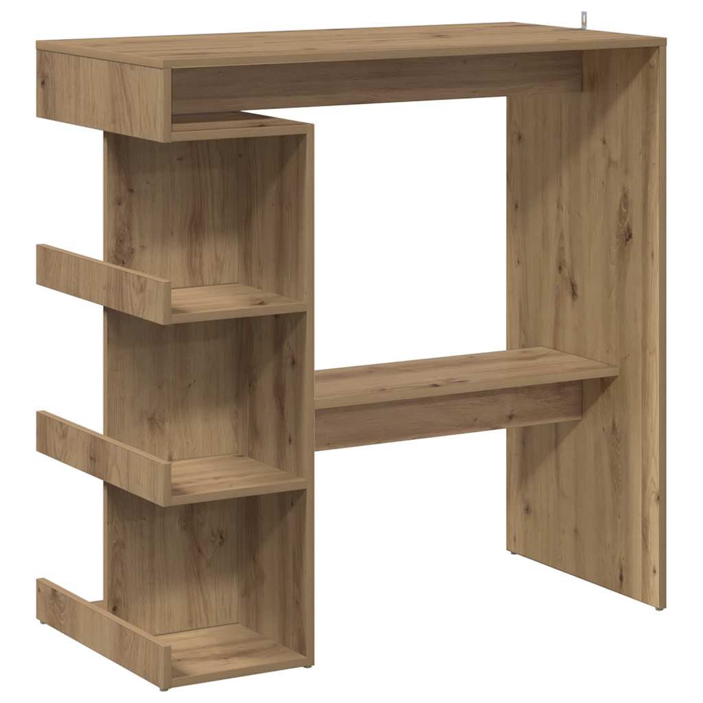 Bartafel met opbergrek 100x48x101,5 cm artisanaal eikenkleurig
