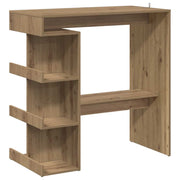 Bartafel met opbergrek 100x48x101,5 cm artisanaal eikenkleurig