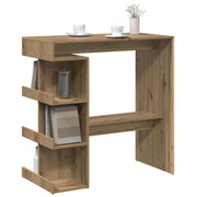 Bartafel met opbergrek 100x48x101,5 cm artisanaal eikenkleurig