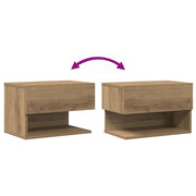 Nachtkastjes 2 st wandgemonteerd artisanaal eikenkleur