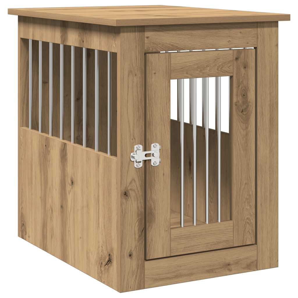 Hondenbench 45x62x59 cm bewerkt hout artisanaal eikenkleurig