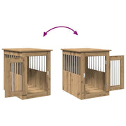 Hondenbench 45x62x59 cm bewerkt hout artisanaal eikenkleurig