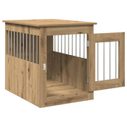 Hondenbench 55x75x65 cm bewerkt hout artisanaal eikenkleurig