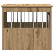 Hondenbench 55x75x65 cm bewerkt hout artisanaal eikenkleurig