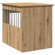 Hondenbench 55x75x65 cm bewerkt hout artisanaal eikenkleurig