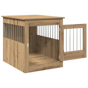 Hondenbench 64,5x80x71 cm bewerkt hout artisanaal eikenkleur