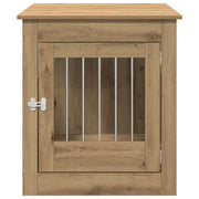 Hondenbench 64,5x80x71 cm bewerkt hout artisanaal eikenkleur