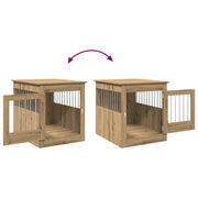 Hondenbench 64,5x80x71 cm bewerkt hout artisanaal eikenkleur