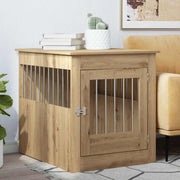 Hondenbench 64,5x80x71 cm bewerkt hout artisanaal eikenkleur