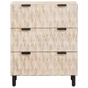 Dressoir 60 x 33 x 75 cm massief mangohout witgewassen afwerking