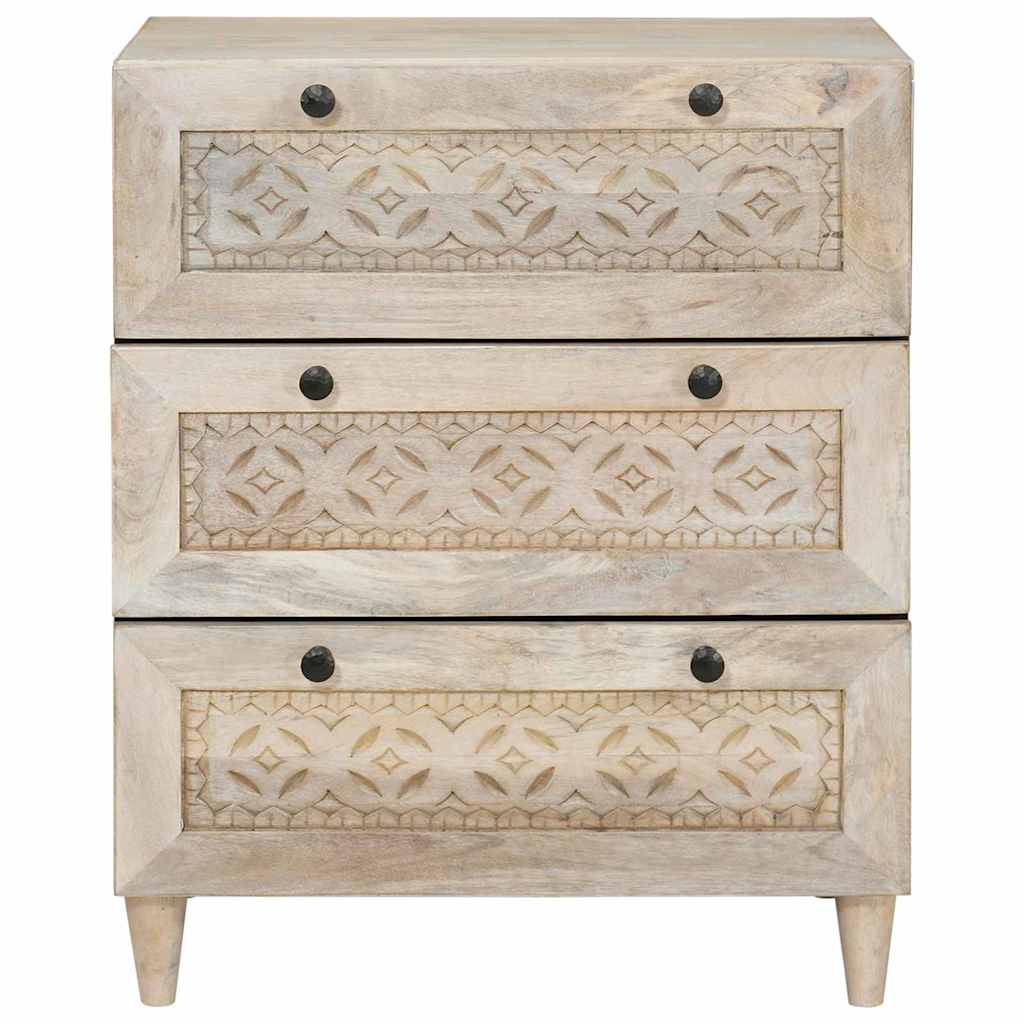 Dressoir 60 x 33 x 75 cm massief mangohout Wit