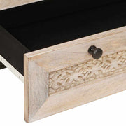 Hoge kast 60 x 33 x 100 cm massief mangohout gebleekt wit