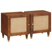 Nachtkastje 2 st Bruin 40 x 33,5 x 46 cm Massief acaciahout