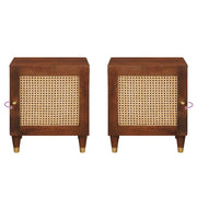 Nachtkastje 2 st Bruin 40 x 33,5 x 46 cm Massief acaciahout