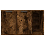 Kattenbakkast 80x50x45 cm bewerkt hout gerookt eikenkleurig