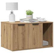 Kattenbakkast 80x50x45 cm bewerkt hout artisanaal eikenkleurig