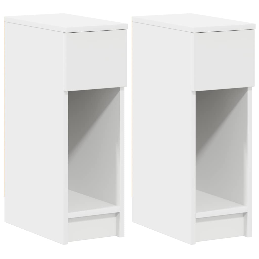 Nachtkastjes 2 st met lade 20x36x60 cm wit
