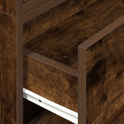 Kasten met 4 lades 2 st 60x31x40 cm bewerkt hout gerookt eiken