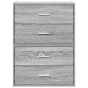 Kasten met 4 lades 2 st 60x31x40 cm bewerkt hout grijs sonoma