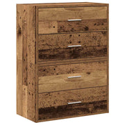 Kasten met 4 lades 2 st 60x31x40cm bewerkt hout oud houtkleurig