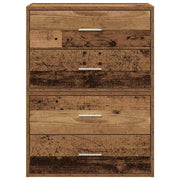 Kasten met 4 lades 2 st 60x31x40cm bewerkt hout oud houtkleurig