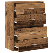 Kasten met 4 lades 2 st 60x31x40cm bewerkt hout oud houtkleurig