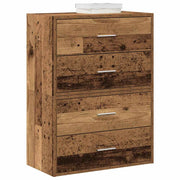 Kasten met 4 lades 2 st 60x31x40cm bewerkt hout oud houtkleurig
