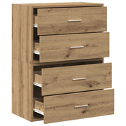 Kasten met 4 lades 2st 60x31x40cm bewerkt hout artisanaal eiken