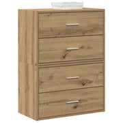 Kasten met 4 lades 2st 60x31x40cm bewerkt hout artisanaal eiken