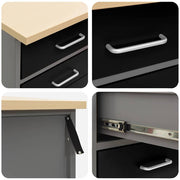 Werkbank met lade en opbergruimte Zwart en Grijs 50 x 55 x 85 cm