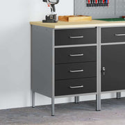 Werkbank met lade en opbergruimte Zwart en Grijs 50 x 55 x 85 cm