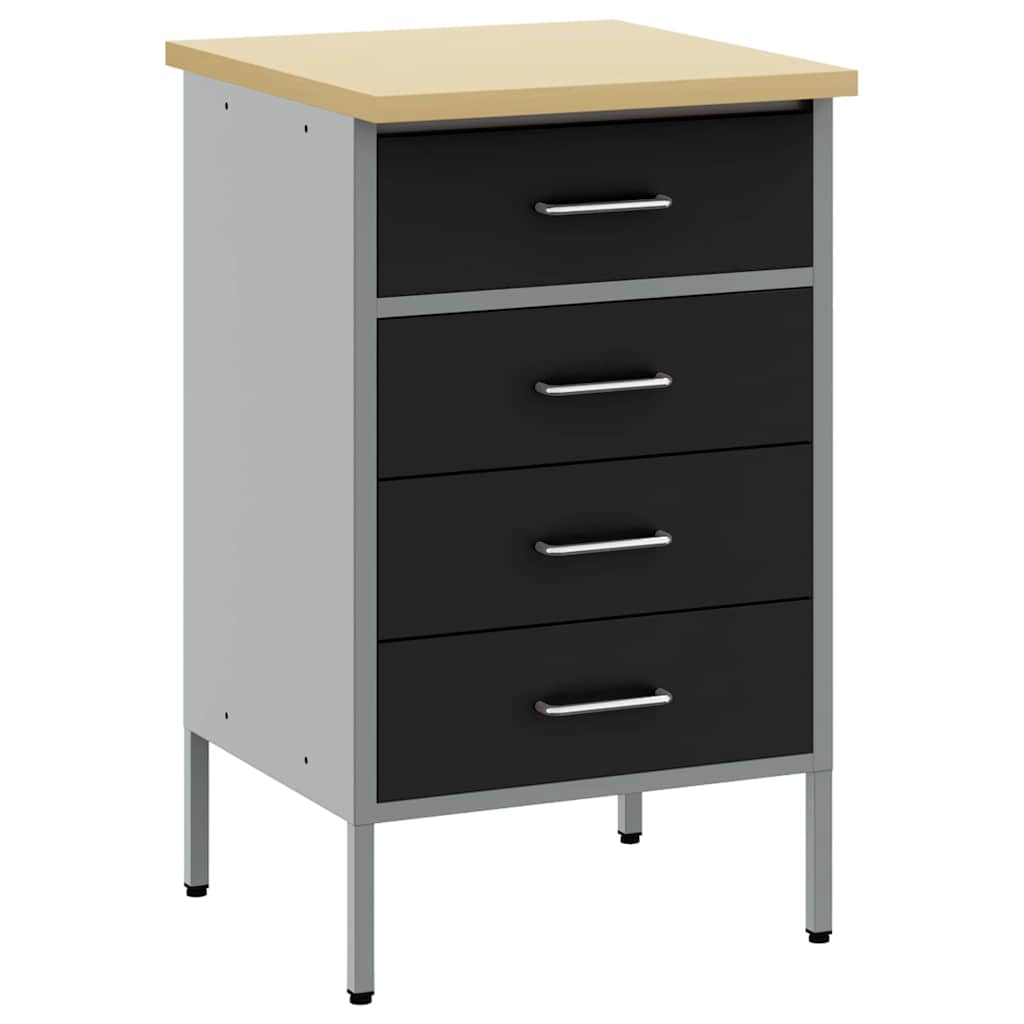 Werkbank met lade en opbergruimte Zwart en Grijs 50 x 55 x 85 cm