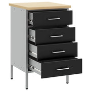 Werkbank met lade en opbergruimte Zwart en Grijs 50 x 55 x 85 cm