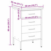 Werkbank met lade en opbergruimte Zwart en Grijs 50 x 55 x 85 cm