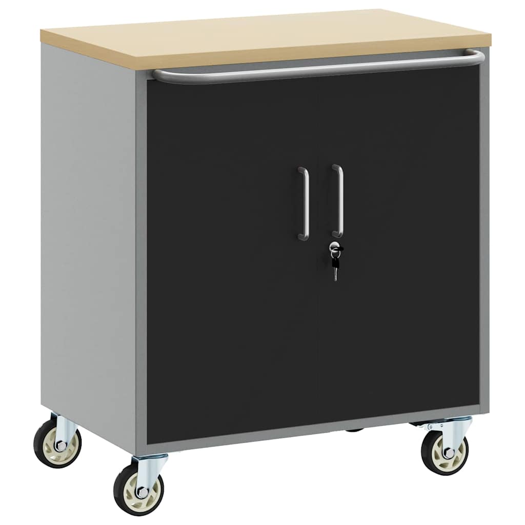 Verrijdbare werkbank Zwart en Grijs 75 x 45 x 85 cm