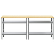 Werkbankset 2 st Beige en Grijs Gepoedercoat staal