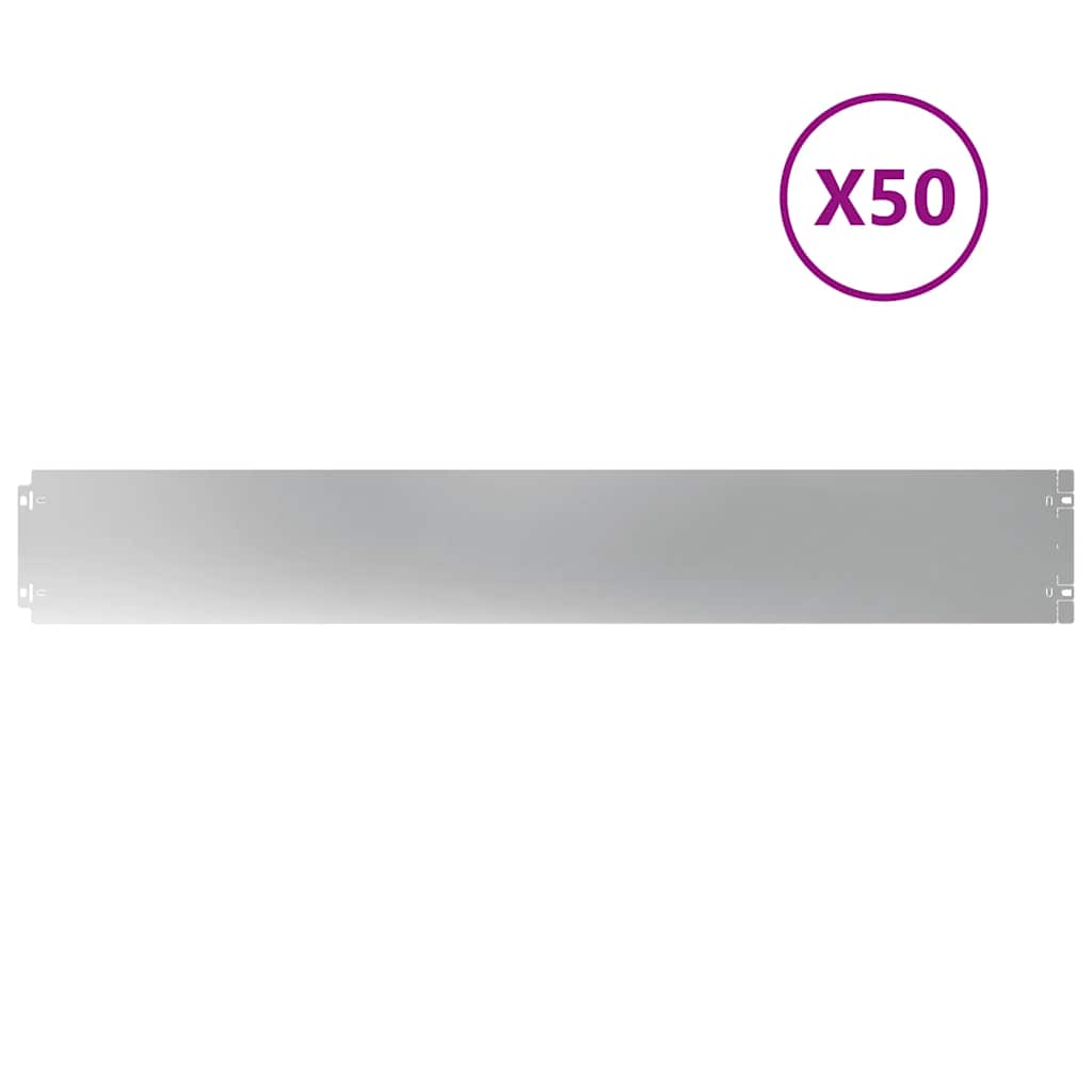 Gazonrand 50 st 15 x 103 cm Gegalvaniseerd staal zilver
