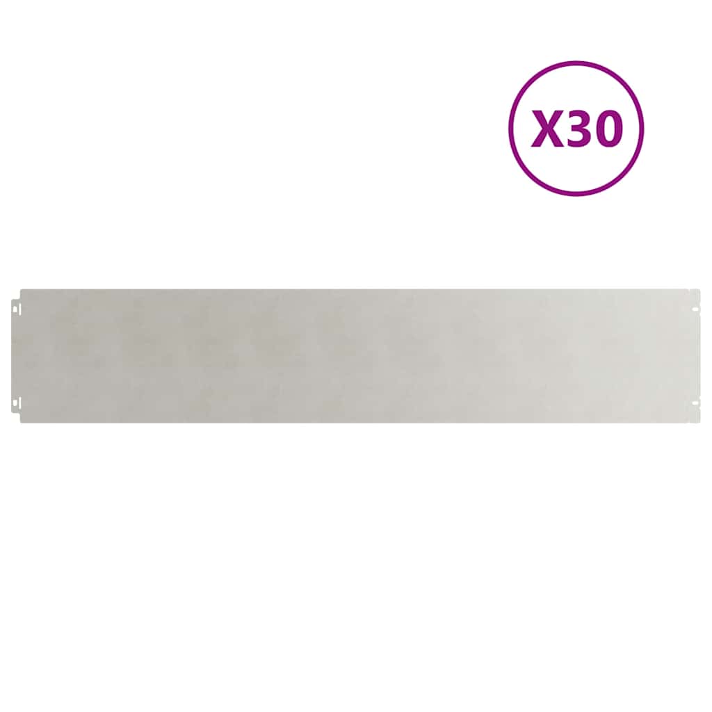 Gazonrand 30 st 20 x 103 cm Roestvrij staal zilver