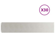 Gazonrand 30 st 20 x 103 cm Roestvrij staal zilver