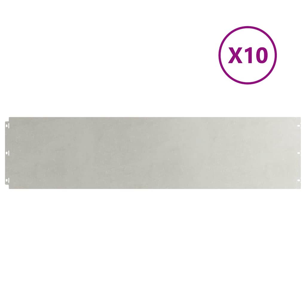 Gazonrand 10 st 25 x 103 cm Roestvrij staal zilver