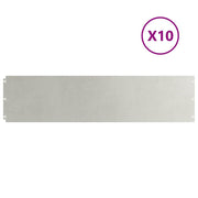 Gazonrand 10 st 25 x 103 cm Roestvrij staal zilver