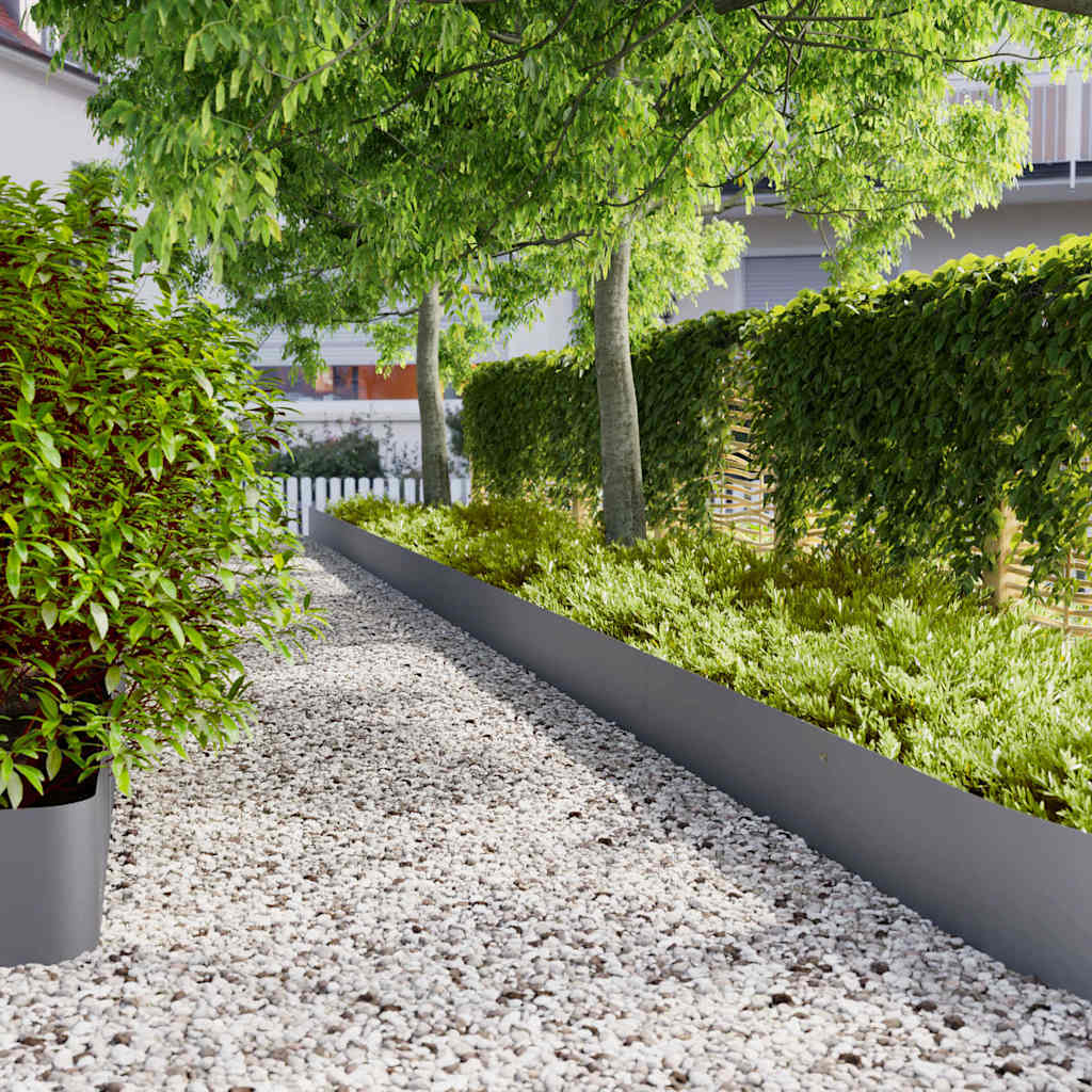 Gazonrand 20 st 25 x 103 cm Koudgewalst staal Antraciet