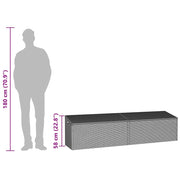Tuinbox 220x50x58 cm poly rattan lichtgrijs