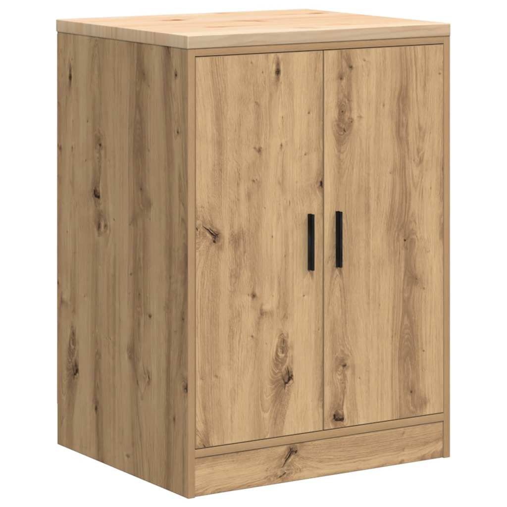 Garagekast 60x51x85 cm massief grenenhout artisan eikenkleurig