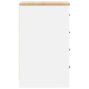 Garagekast 30x51x85 cm massief grenenhout wit