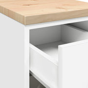 Garagekast 30x51x85 cm massief grenenhout wit