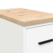 Garagekast 30x51x85 cm massief grenenhout wit