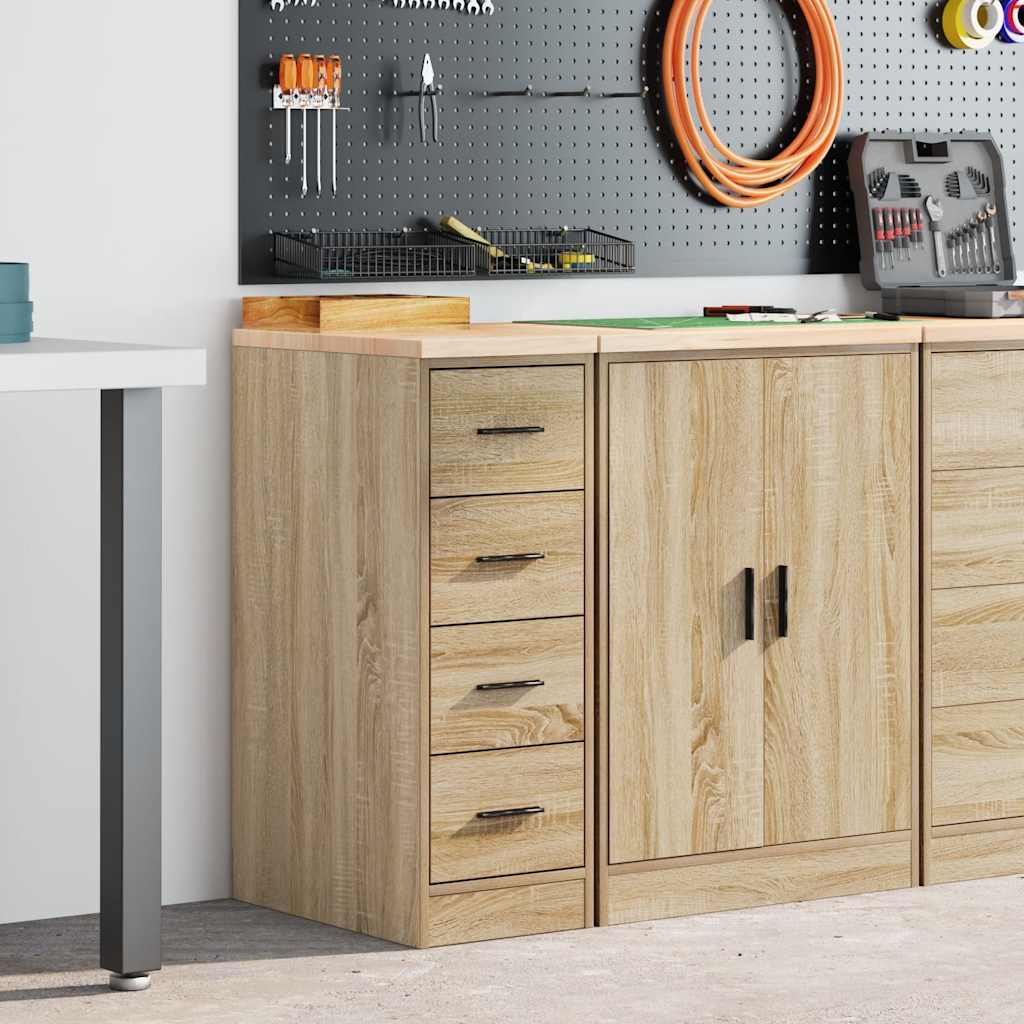 Garagekast 30x51x85 cm massief grenenhout sonoma eikenkleurig
