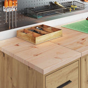 Garagekast 30x51x85 cm massief grenenhout artisan eikenkleurig